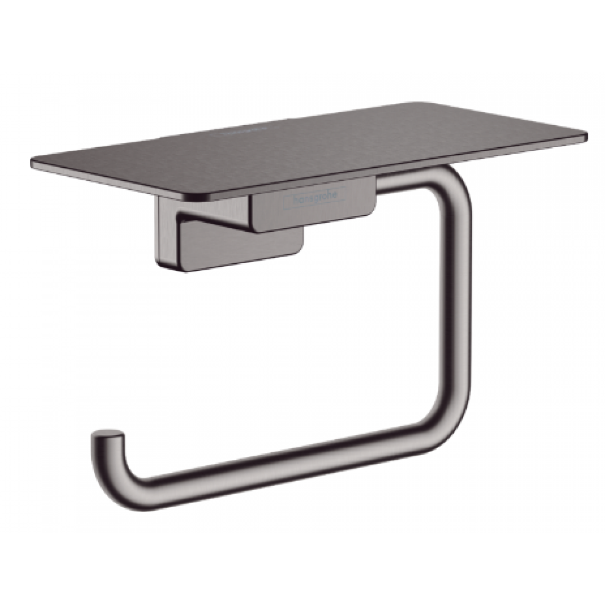 Hansgrohe AddStoris 拉絲黑鉻衛生紙架帶架 (壁掛式/隱藏式固定)